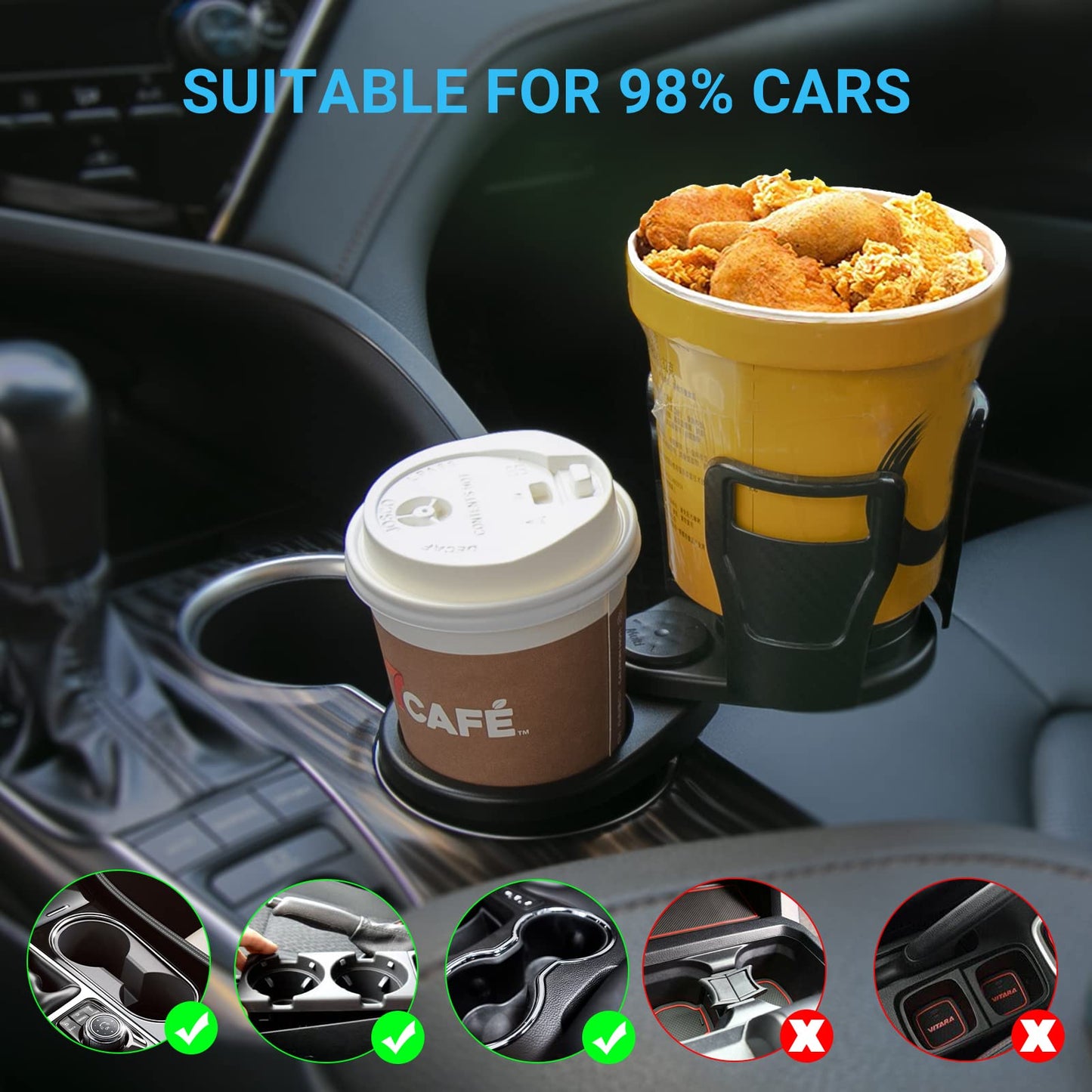 Car Drinking Bottle Holder 360 Degrees Rotatable Water Cup Holder